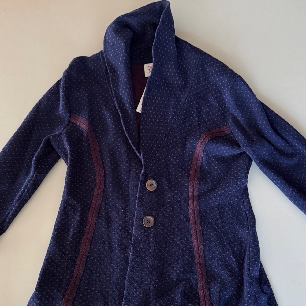 Anthropologie Navy and Burgundy Blazer